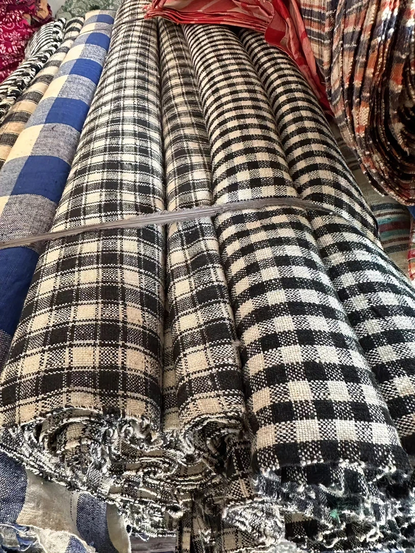 杭嘉湖地区老土布老粗布格子布料