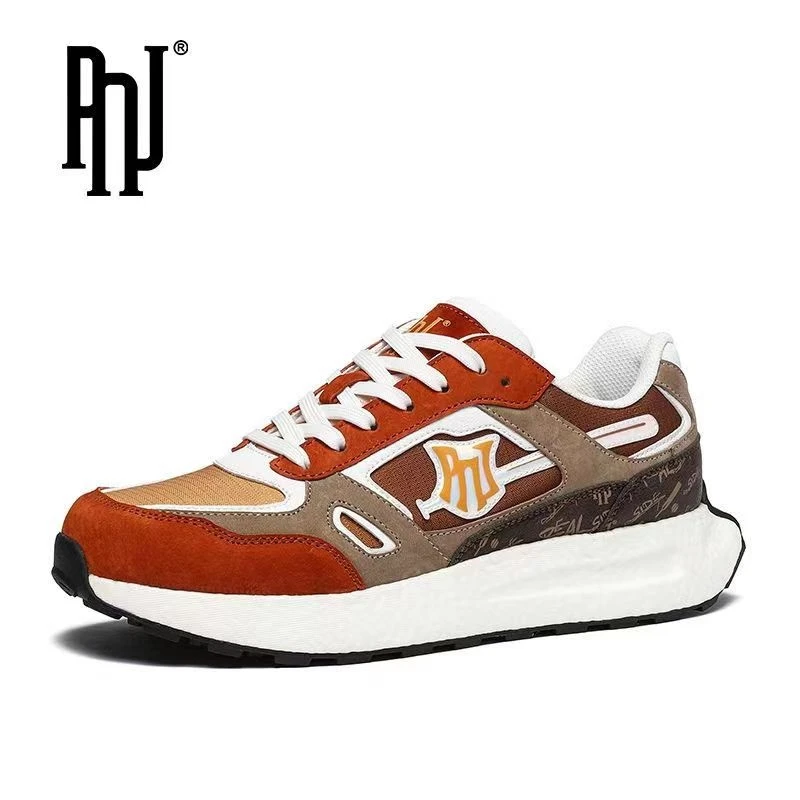 PNJ情侣休闲鞋透气复古潮流潮鞋跑步低帮厚底 1009