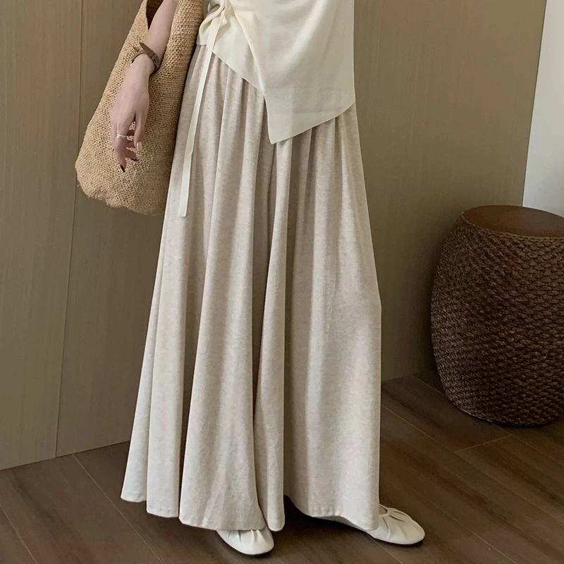 褶皱设计感休闲显高显瘦简约百搭高腰a字中长款半身裙2413#0.1