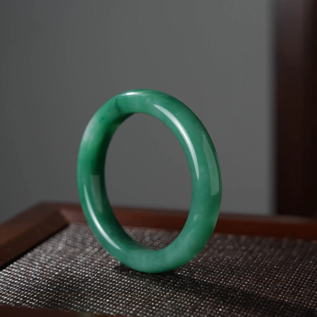 RJF【翠映华】天然+非洲翠+正品+冰底+飘花手镯（天然玉多样发一件）