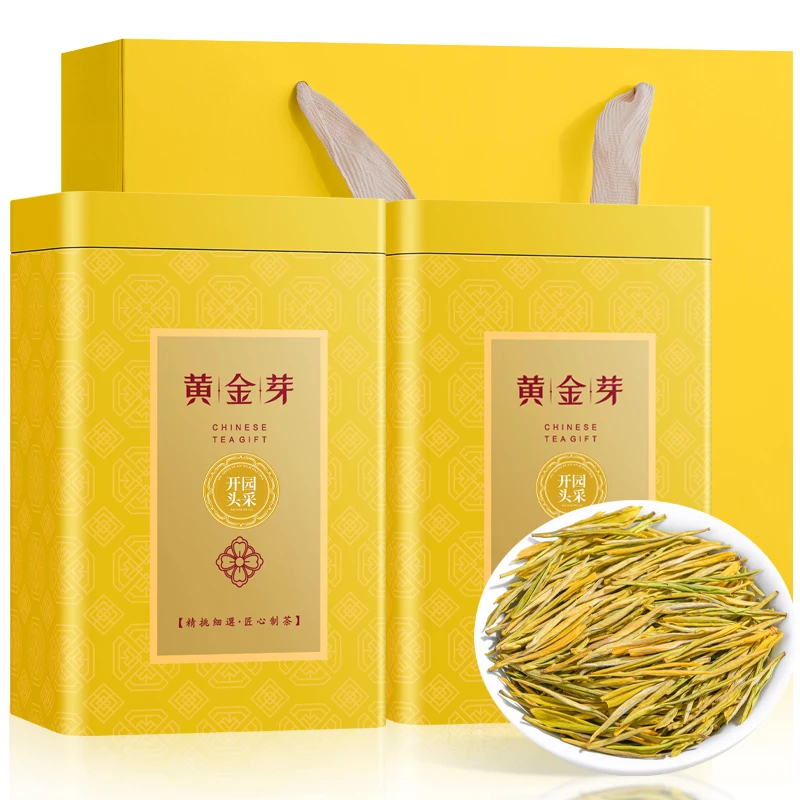 福茗源茶叶黄金芽2025明前新茶绿茶6A浙江自饮送礼礼盒装125g*2罐