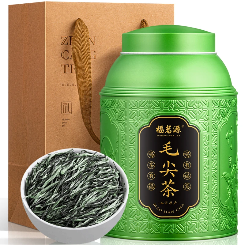 福茗源 毛尖茶 2025新茶明前特级炒青绿茶春茶高山嫩芽罐装500g