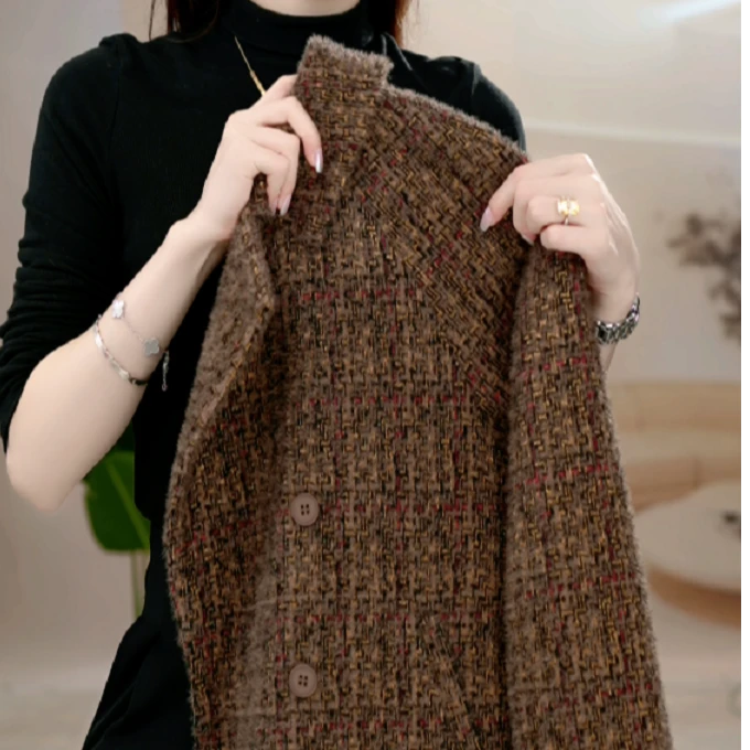 云想2025秋季新款格纹短款显瘦时尚韩版短外套女h054欢欢