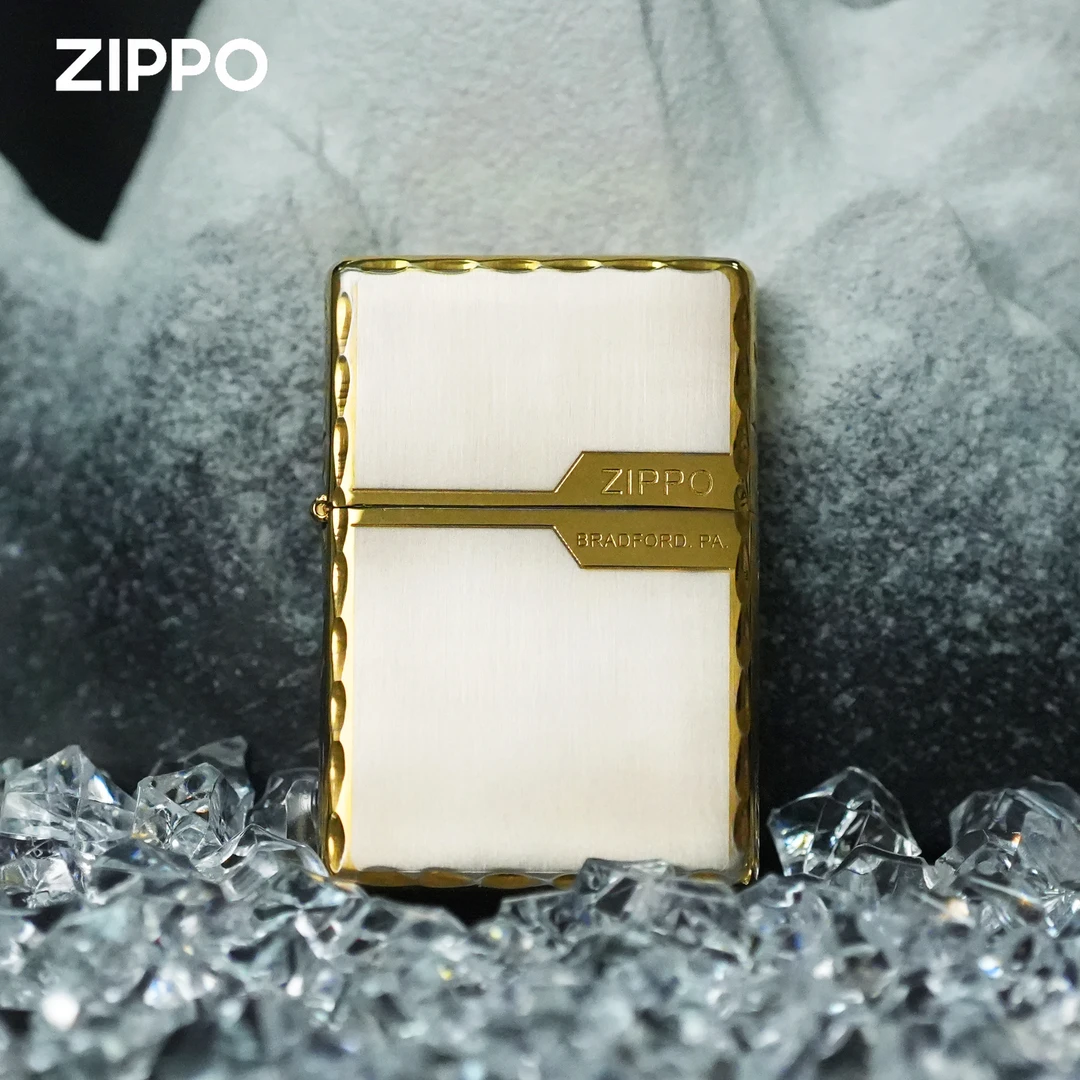 ZIPPO商标起源色块手雕正品打火机男士双面个性金色防DY9902ZB