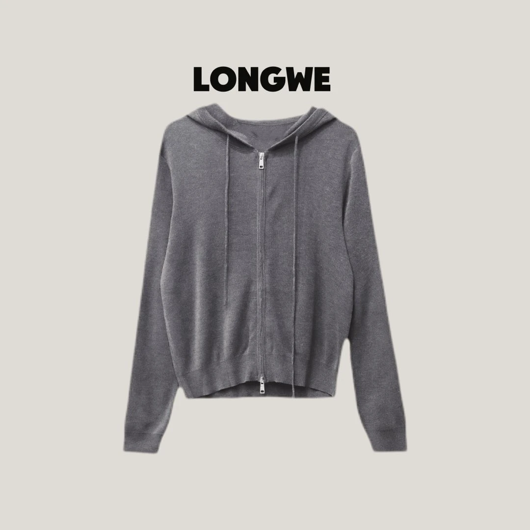 细针帽衫 新款轻奢极简时尚百搭休闲宽松毛衣WE22045无