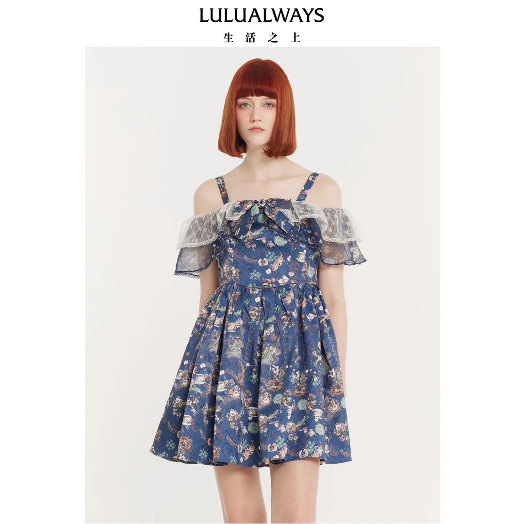 LULUALWAYS轻熟风小心机露肩连衣裙