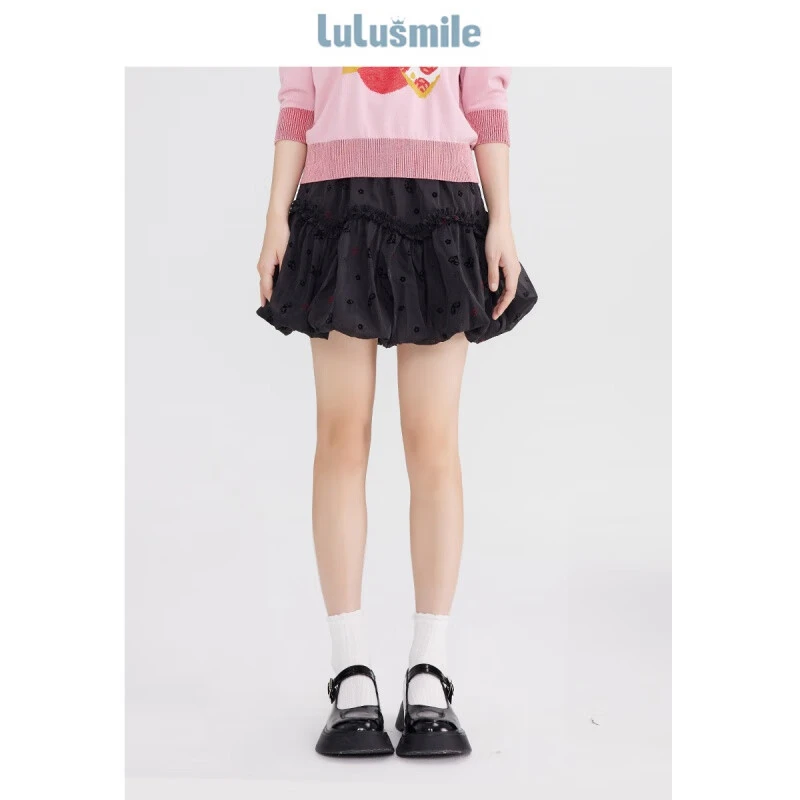 【高高甄选】lulusmile暗纹印花蓬松短半裙