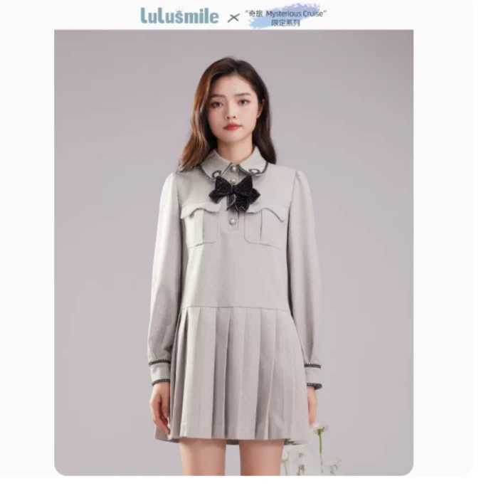 lulusmile 冬季 MysteriousCruise限定系列灰色连衣裙 DND507Z
