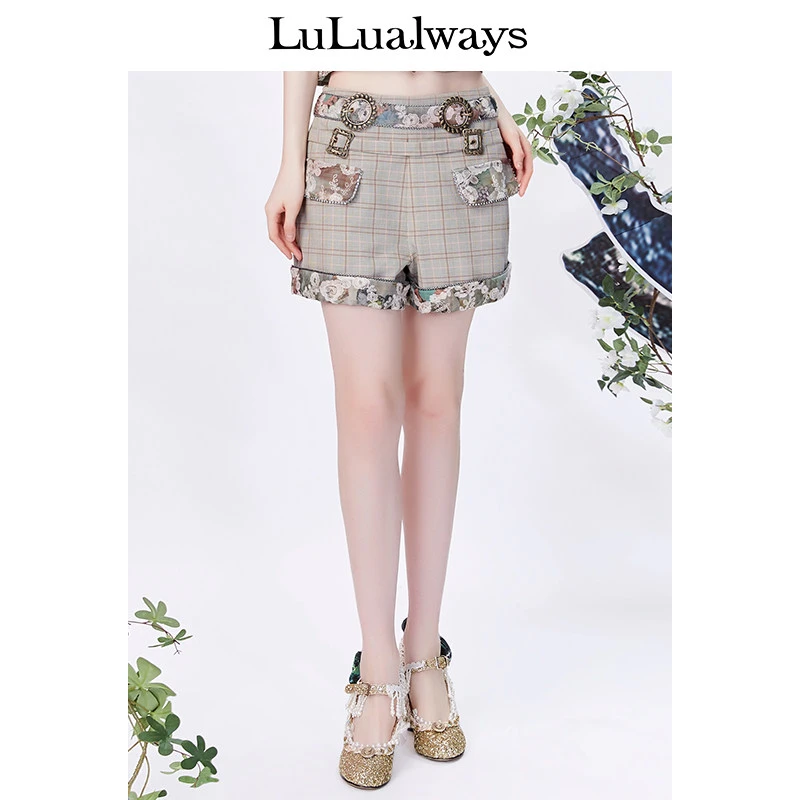 【高高甄选】LULUALWAYS新款钩花拼接短裤LMB3111