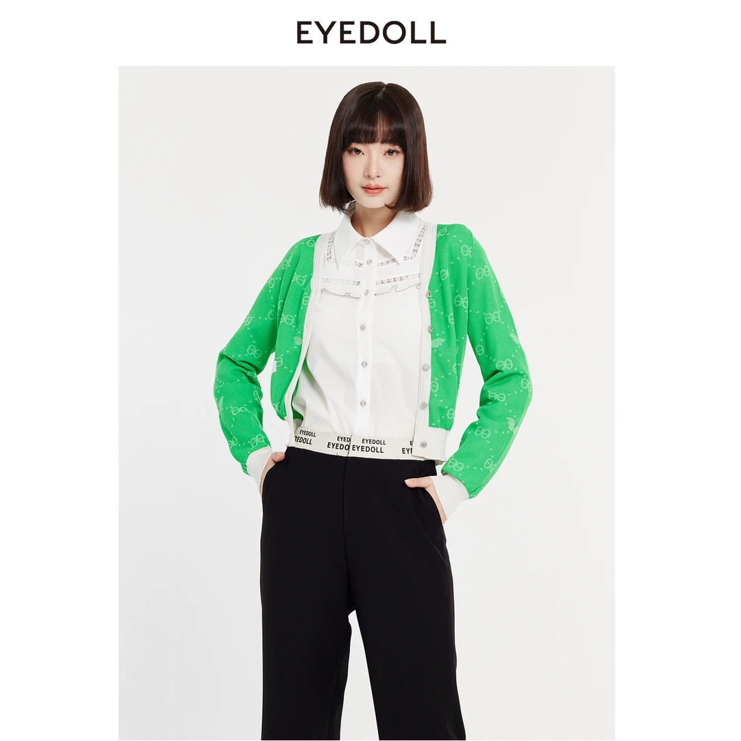 【媛媛女王】EYEDOLL春季减龄翻领短款衬衫