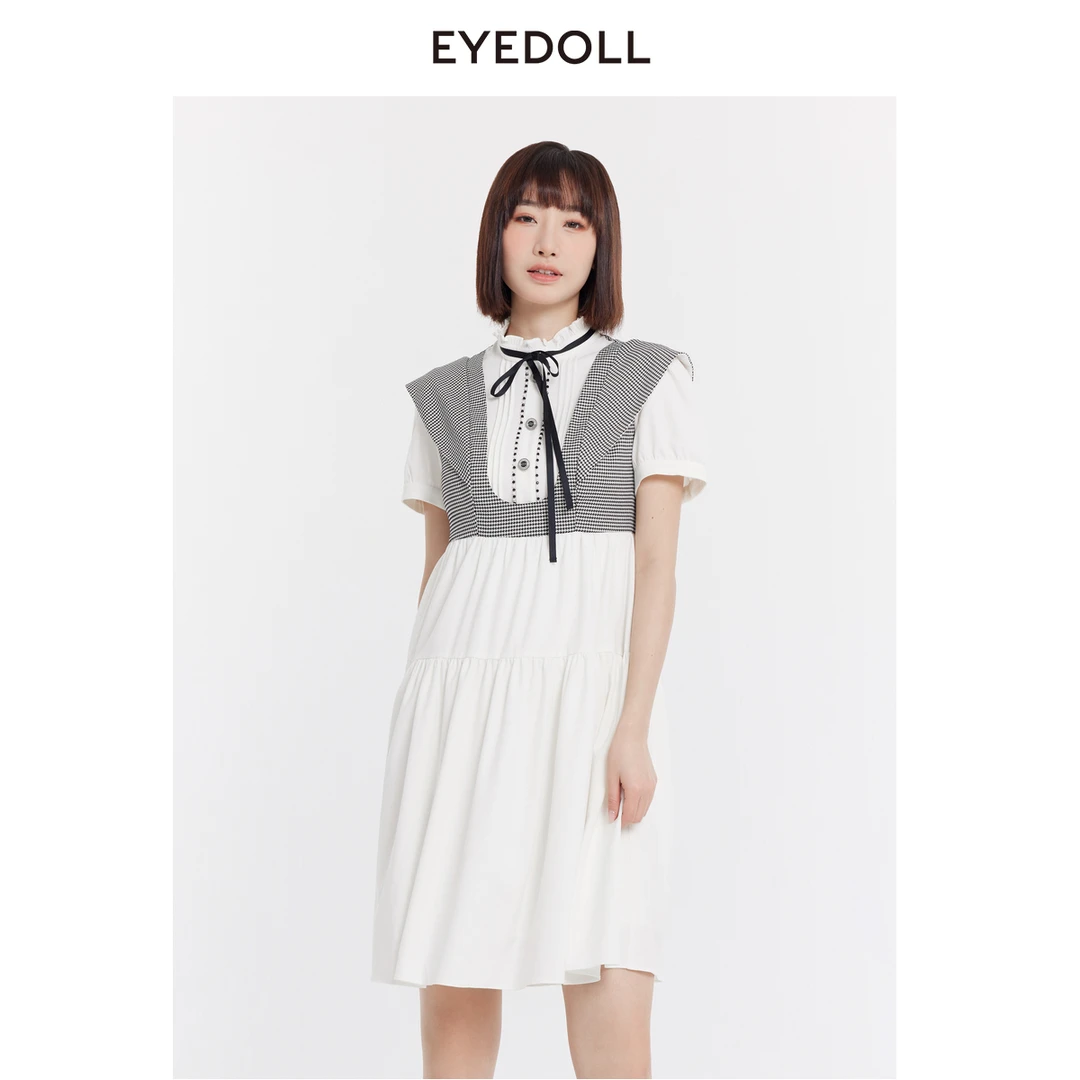【宠粉专属】EYEDOLL夏季减龄假两件短款连衣裙
