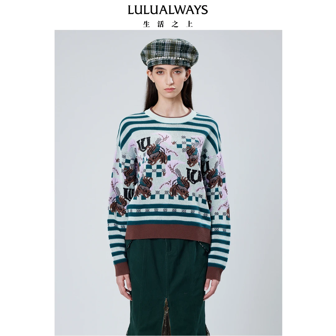 【力力淘专属】LULUALWAYSH型提花针织套头衫