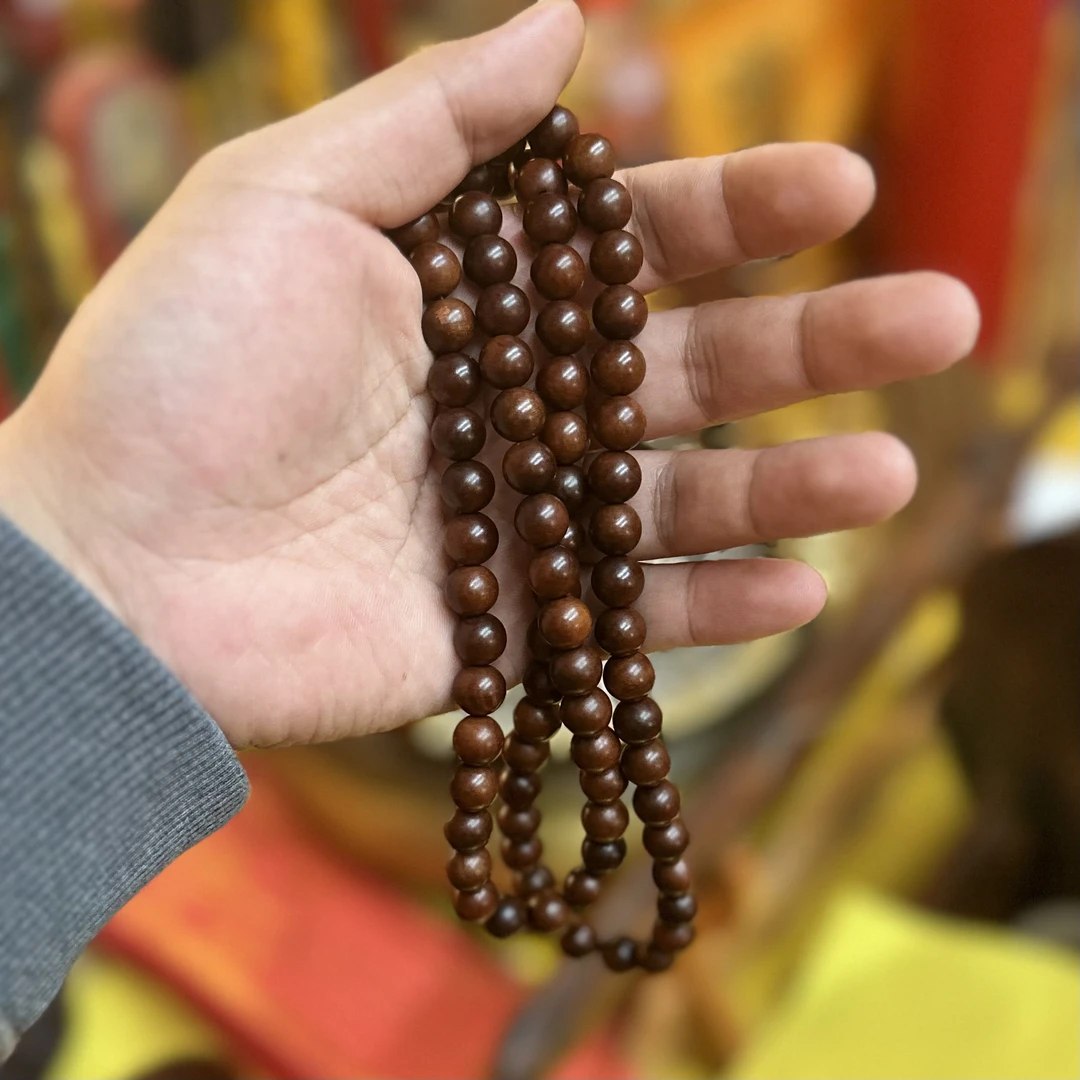 非金属木质手链 天然雷击枣木【108颗手串】老料深色8mm光珠手工