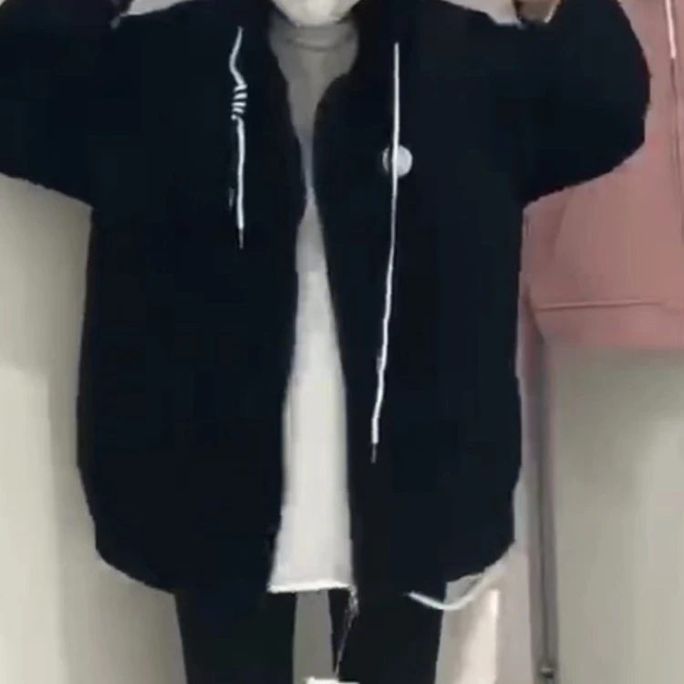 男士黑色甩帽外套22858款
