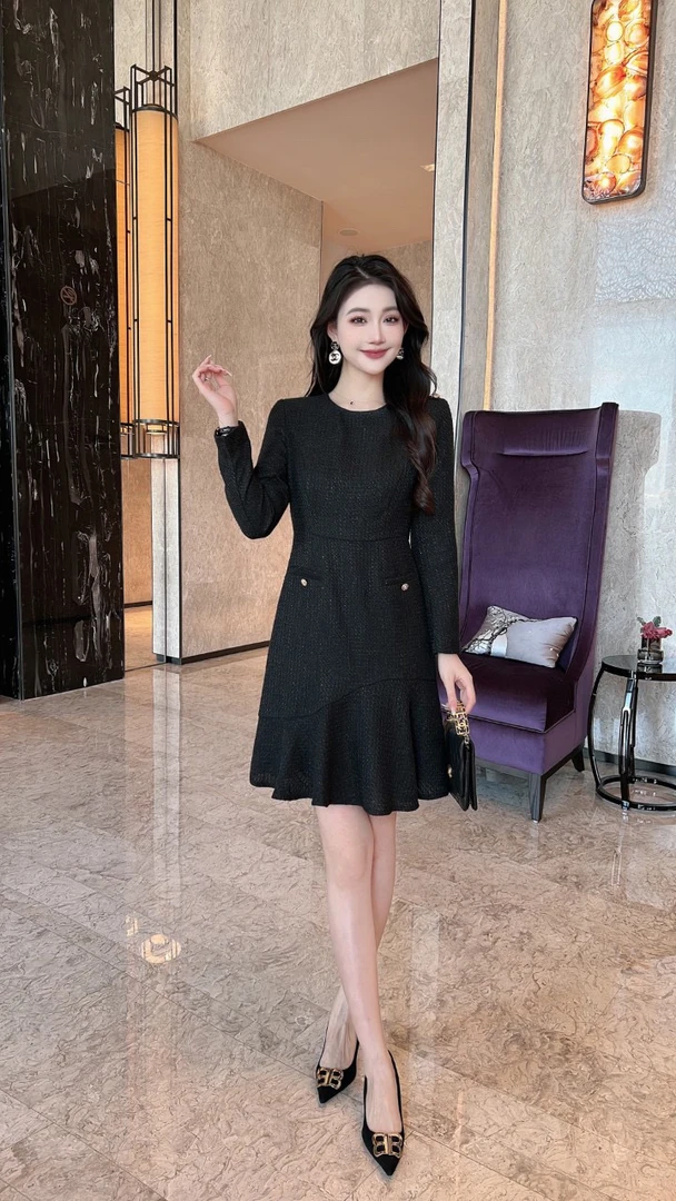 深圳南油小香风鱼尾连衣裙