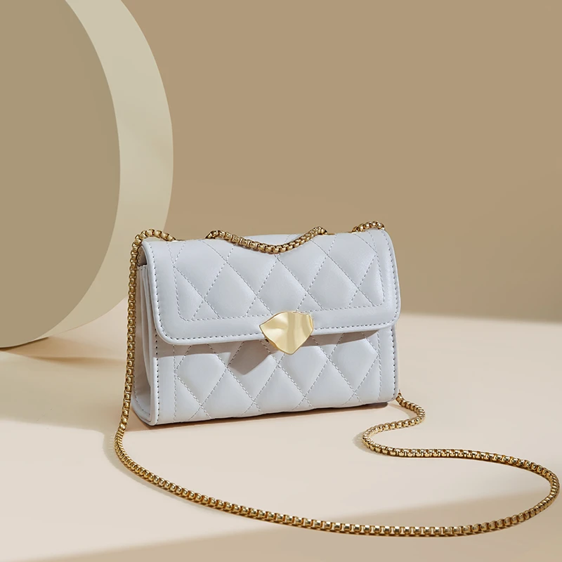 红蜻蜓新款通勤百搭时尚小众链条菱格单肩包L