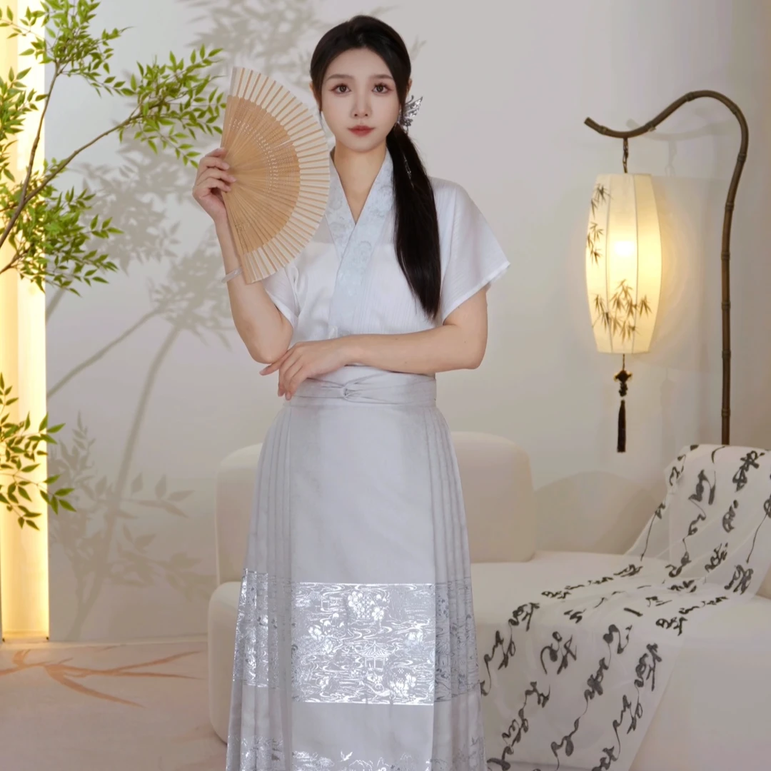 江南马面裙长款流光夏季织金仿妆花古风半身裙长裙中式女120016