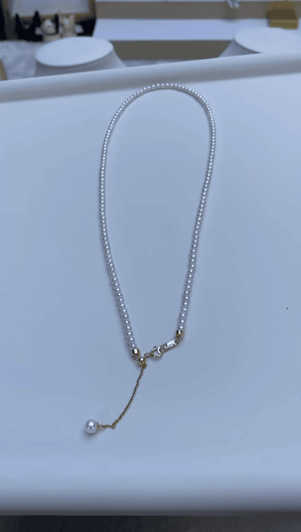 【闪购商品】淡水珍珠颈饰18K金镶嵌2-3mm项链2