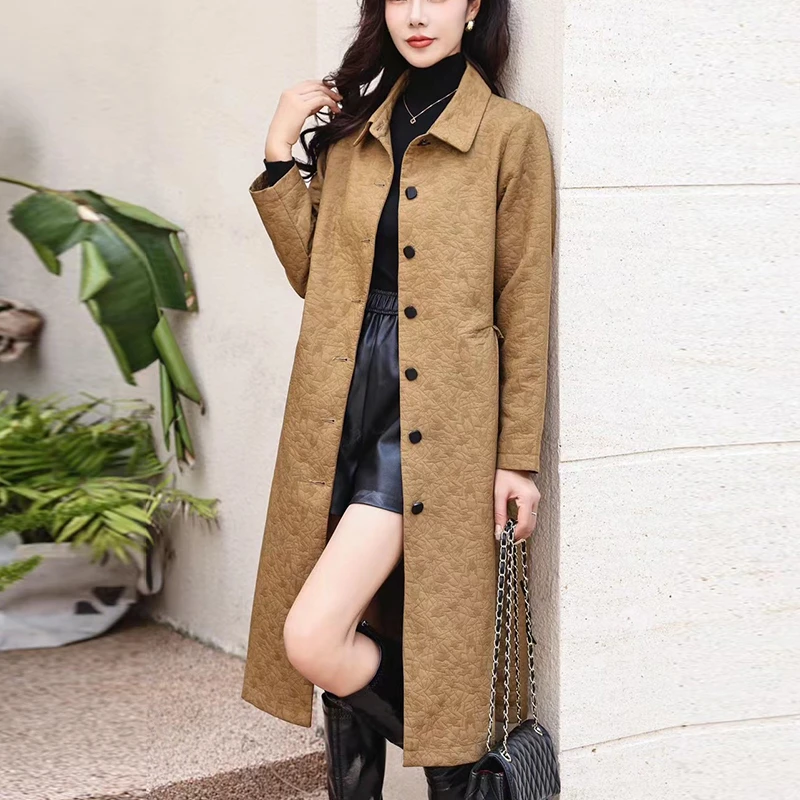秋冬时尚气质女装显瘦百搭风衣外套洋气妈妈装5620
