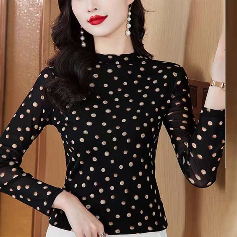 春秋新款时尚女装气质显瘦百搭打底衫洋气妈妈装K5377