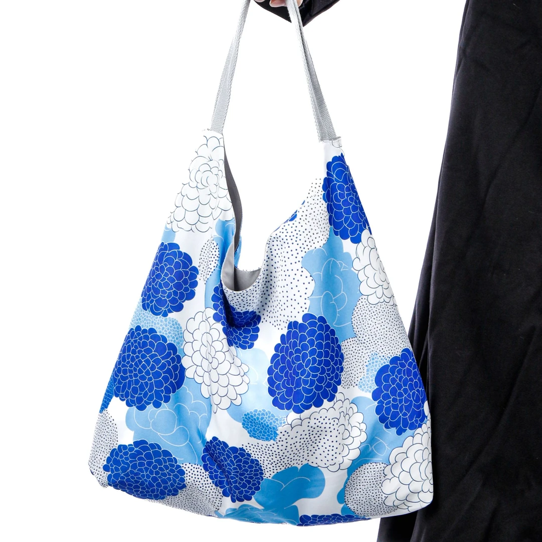 无则艺【月牙包】休闲冰丝布青花月牙包夏日清凉感大包时尚百搭小众