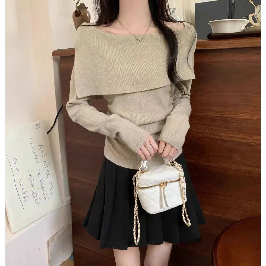 秋冬新款韩系别致修身长袖打底衫内搭上衣高级设计感小众打底衫女