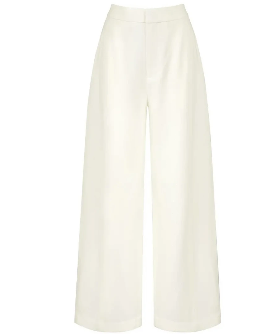 风轻云淡 高级极简超美进口精纺羊毛裤休闲长裤