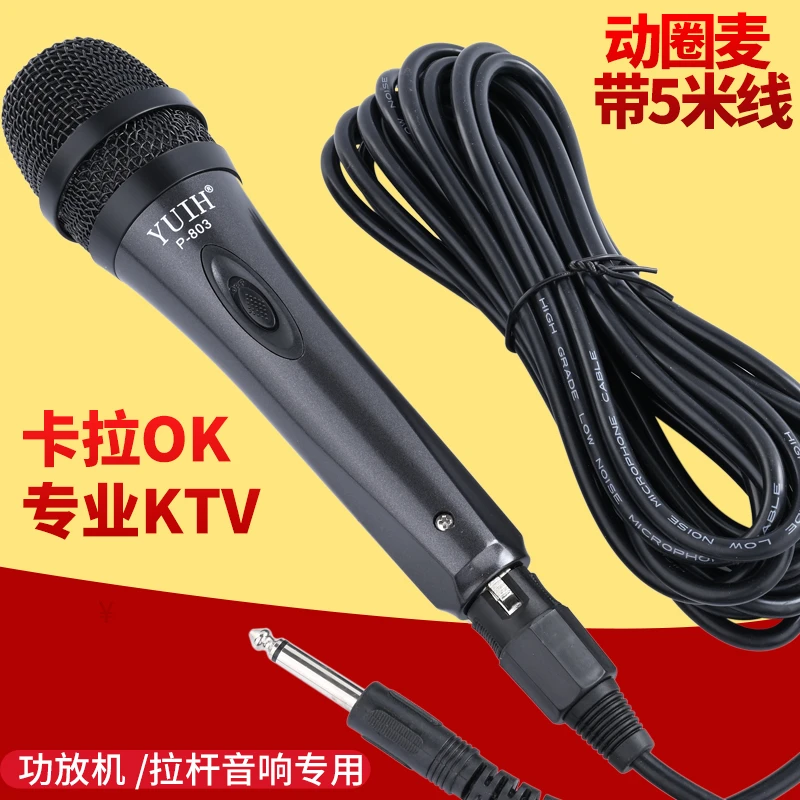 拉杆音响有线麦克风卡拉ok舞台专业演出会议音箱功放话筒带线5米