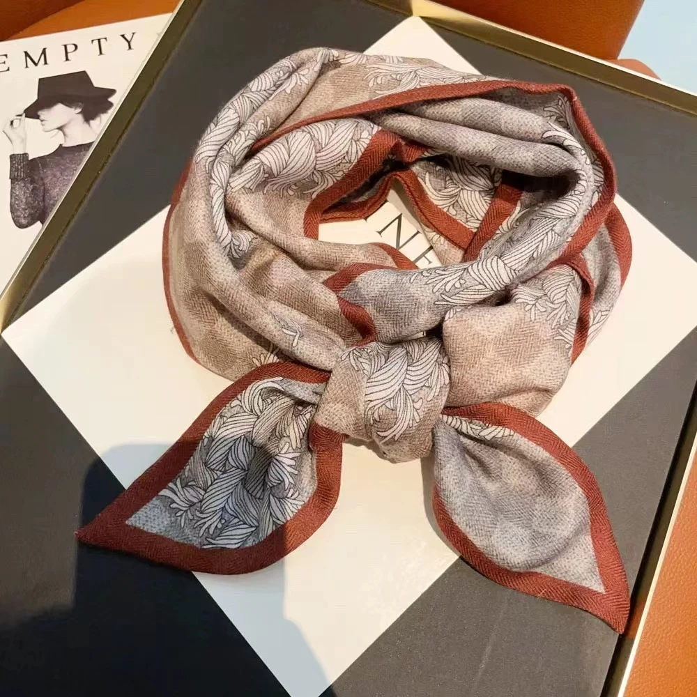 桑蚕丝羊毛【双面棋盘格】145x25丝毛斜角长巾双面女士丝巾P803