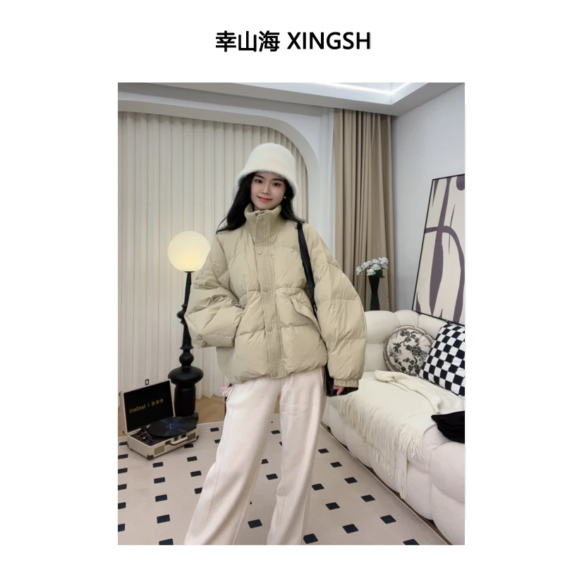 XINGSH 蝙蝠袖外套 2025新款秋冬保暖立领外套 XPH2338308