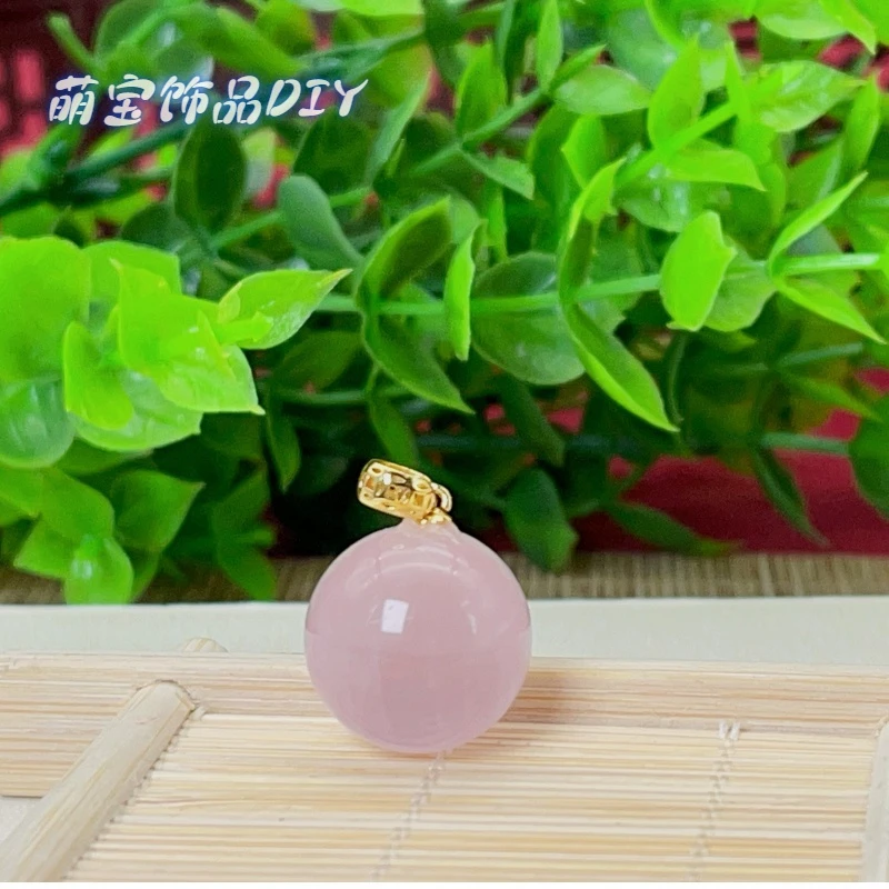 铜合金吊坠 【萌宝饰品】粉水晶大圆珠多样性17+mm冰透款简约