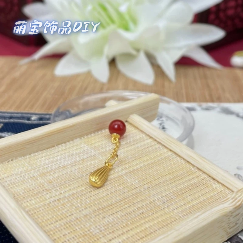 【萌宝饰品】红玛瑙瓜瓜来米配饰简约时尚百搭DIY配件