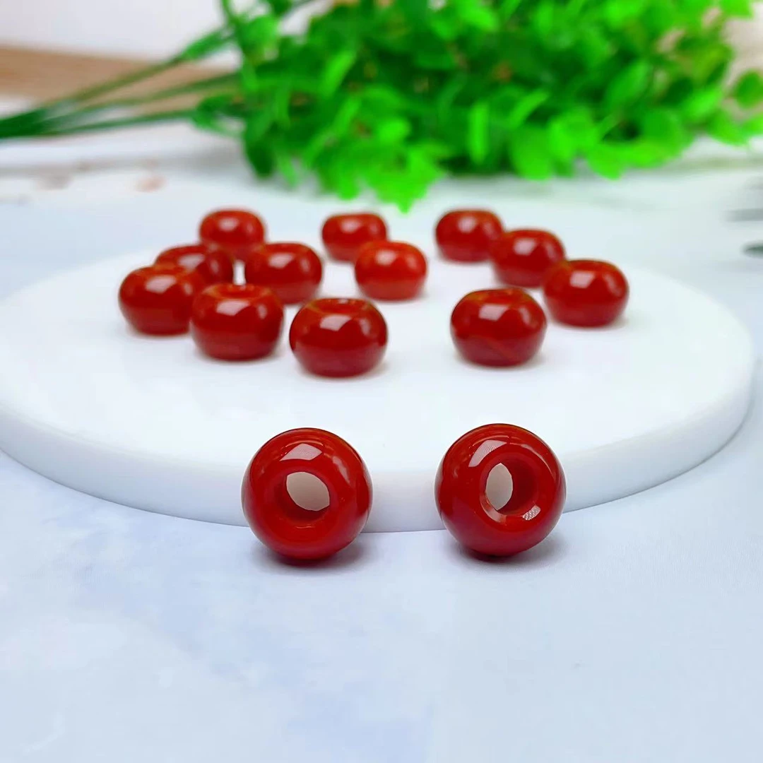 【萌宝饰品】A470天然南红玛瑙跑环圆形隔圈满色满肉DIY 13.2*8.8mm