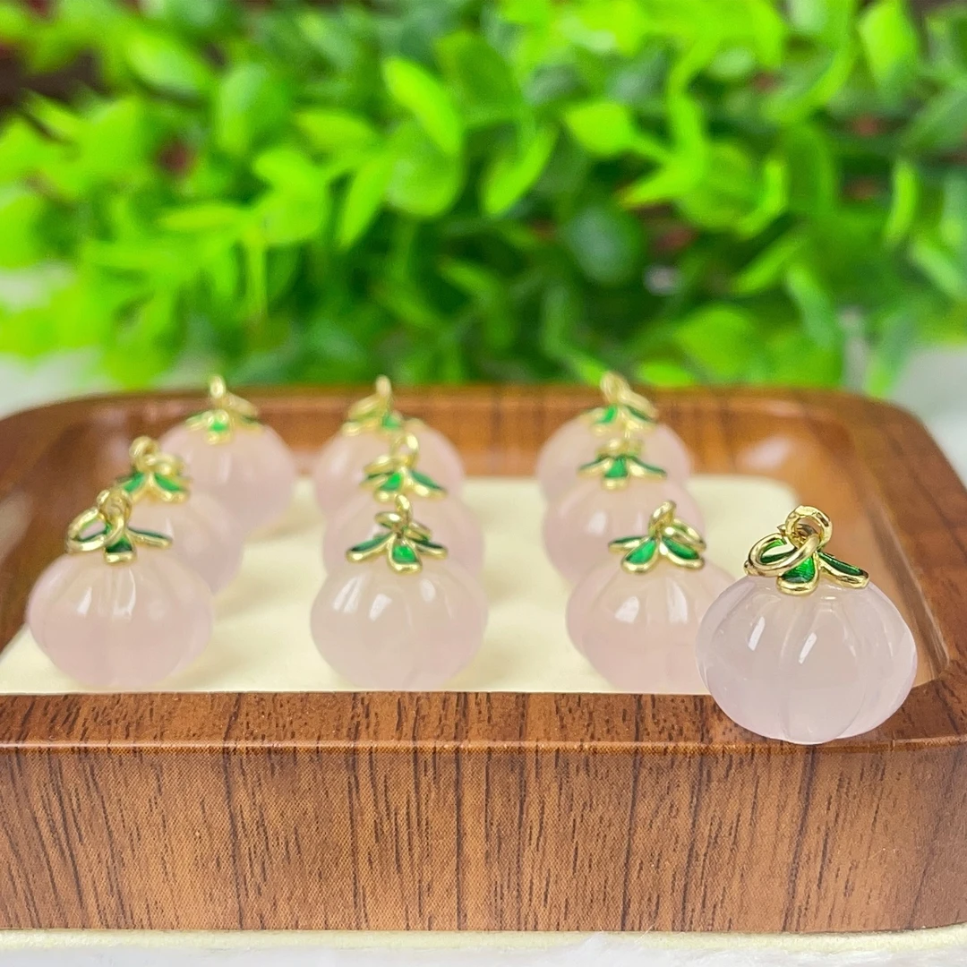 【萌宝饰品】粉水晶南瓜多样性10*15mm DIY配件少女简约