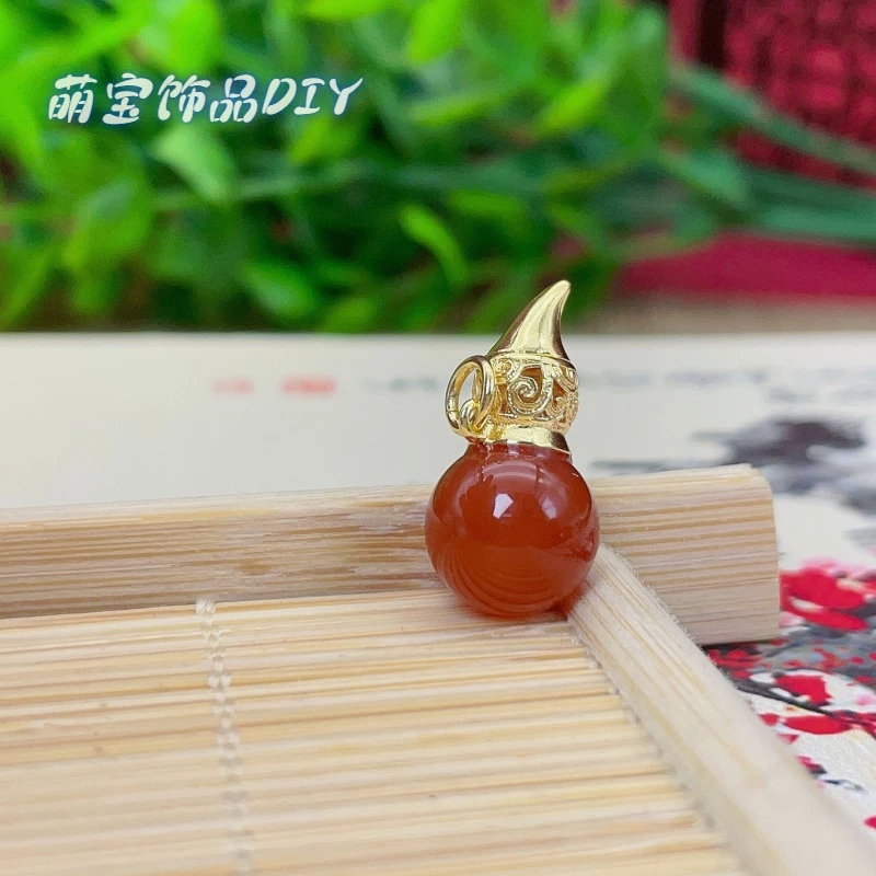 【萌宝饰品】红玛瑙葫芦吊坠款20*10mm DIY配件