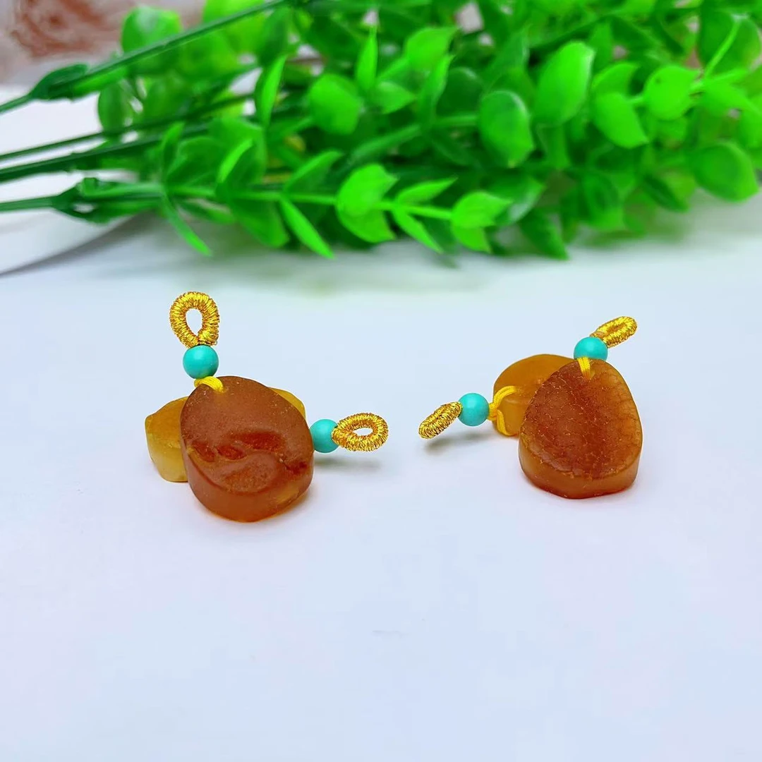 【萌宝饰品】蜜蜡原料水滴平安扣吊坠DIY手工编绳 多样性发其一