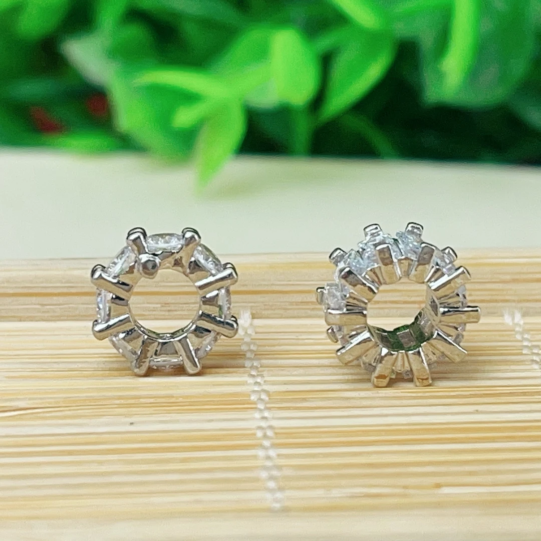 铜合金吊坠 【萌宝饰品】F26车轮隔环带锆石多样性DIY手串配件