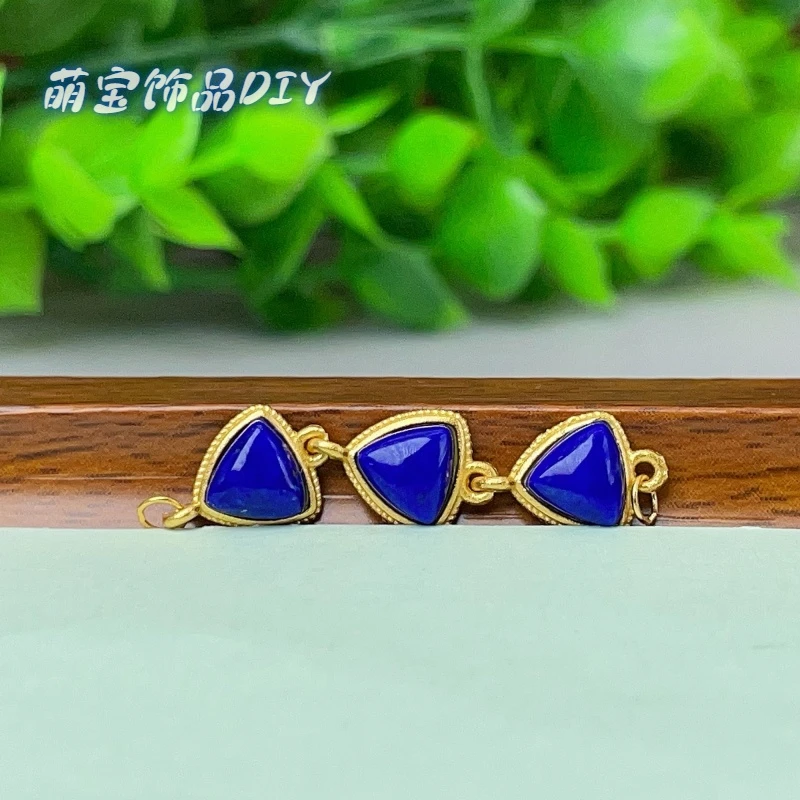 【萌宝饰品】B386青金石三角形爱心链条7*33mm百搭 DIY 多样性发一