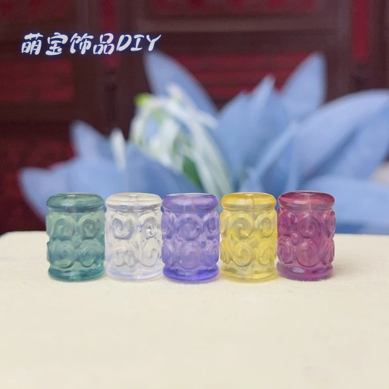 【萌宝饰品】A279萤石回纹路路通13*9mm多样性发货渐变彩色