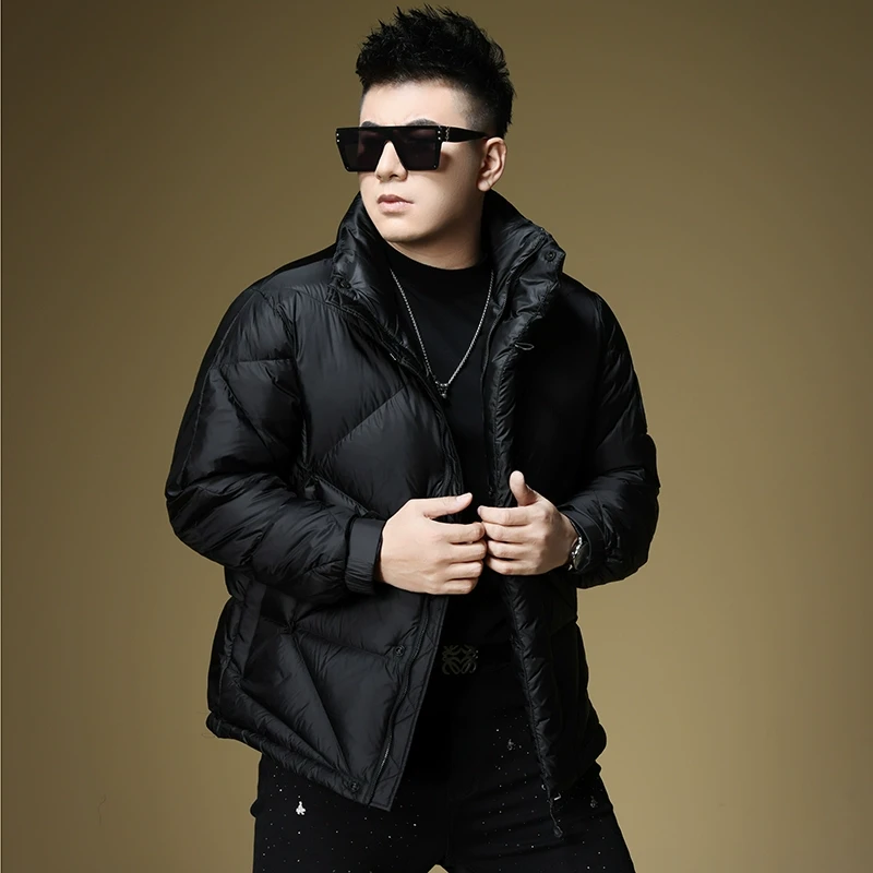 欧洲站男士羽绒服冬季2025新款潮流白羽绒服防寒保暖加厚立领外套