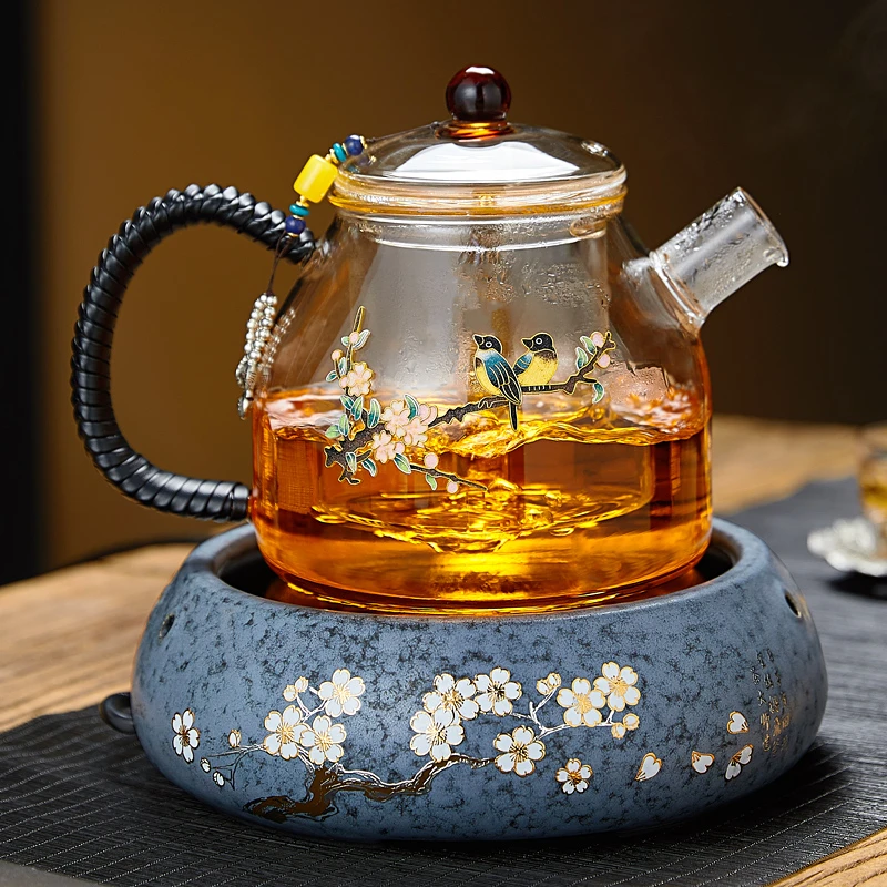 蒸煮茶壶玻璃大号烧水壶泡茶家用全自动电陶炉煮茶套装加厚耐高温