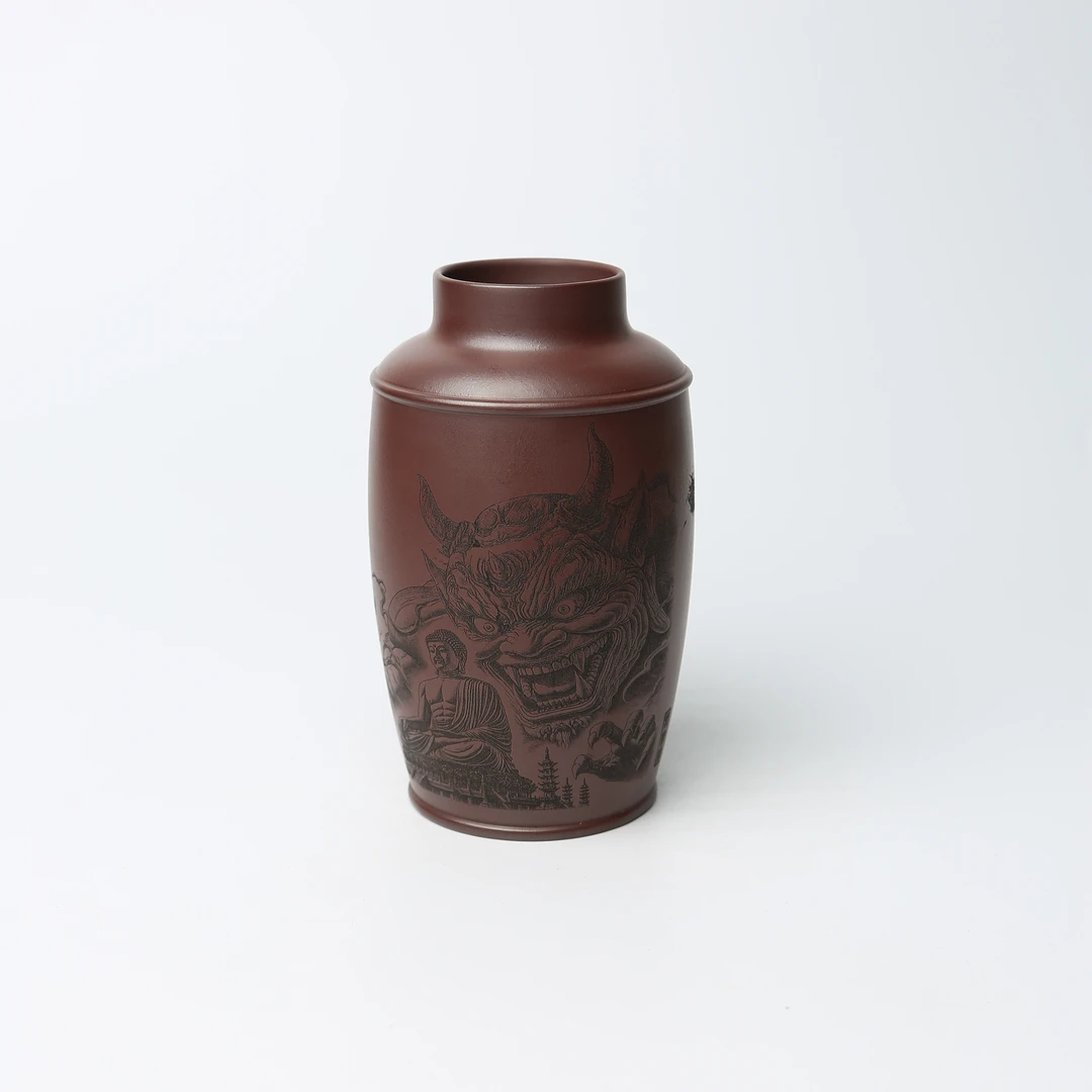 直008 一念神魔 300cc双层龙血砂 精品宜兴紫砂净水杯 便携随行杯