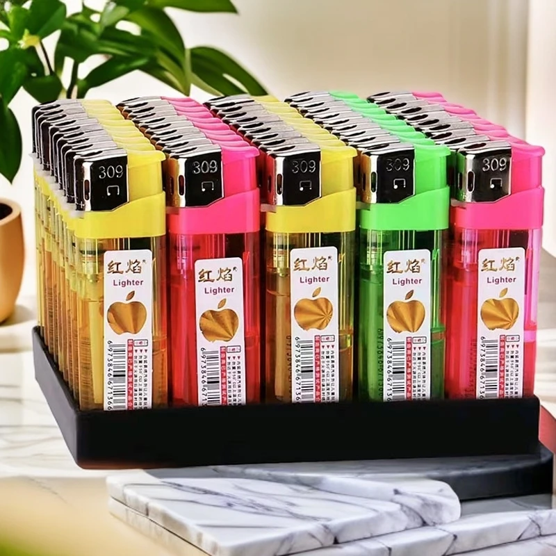 家用加厚加大 透明309明火打火机 厂家直销 出火稳定 点火率高