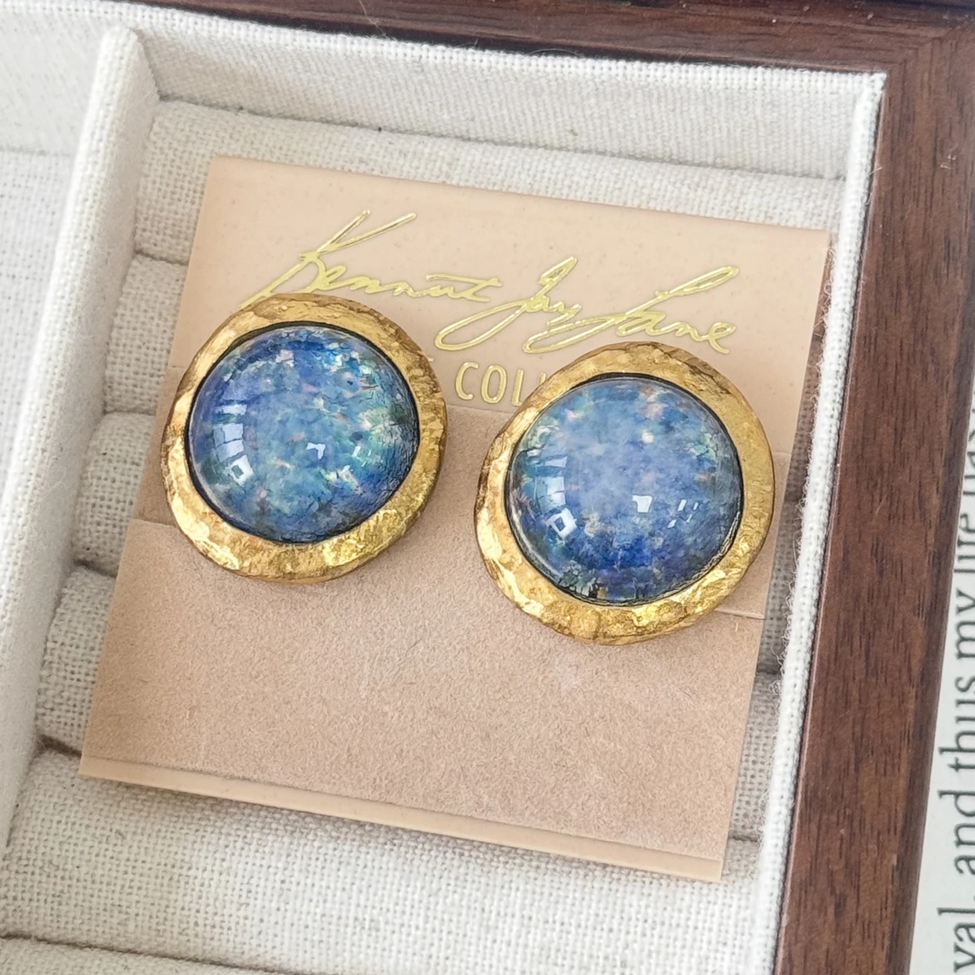 合金耳饰 菠萝中古KJL耳夹LK3424