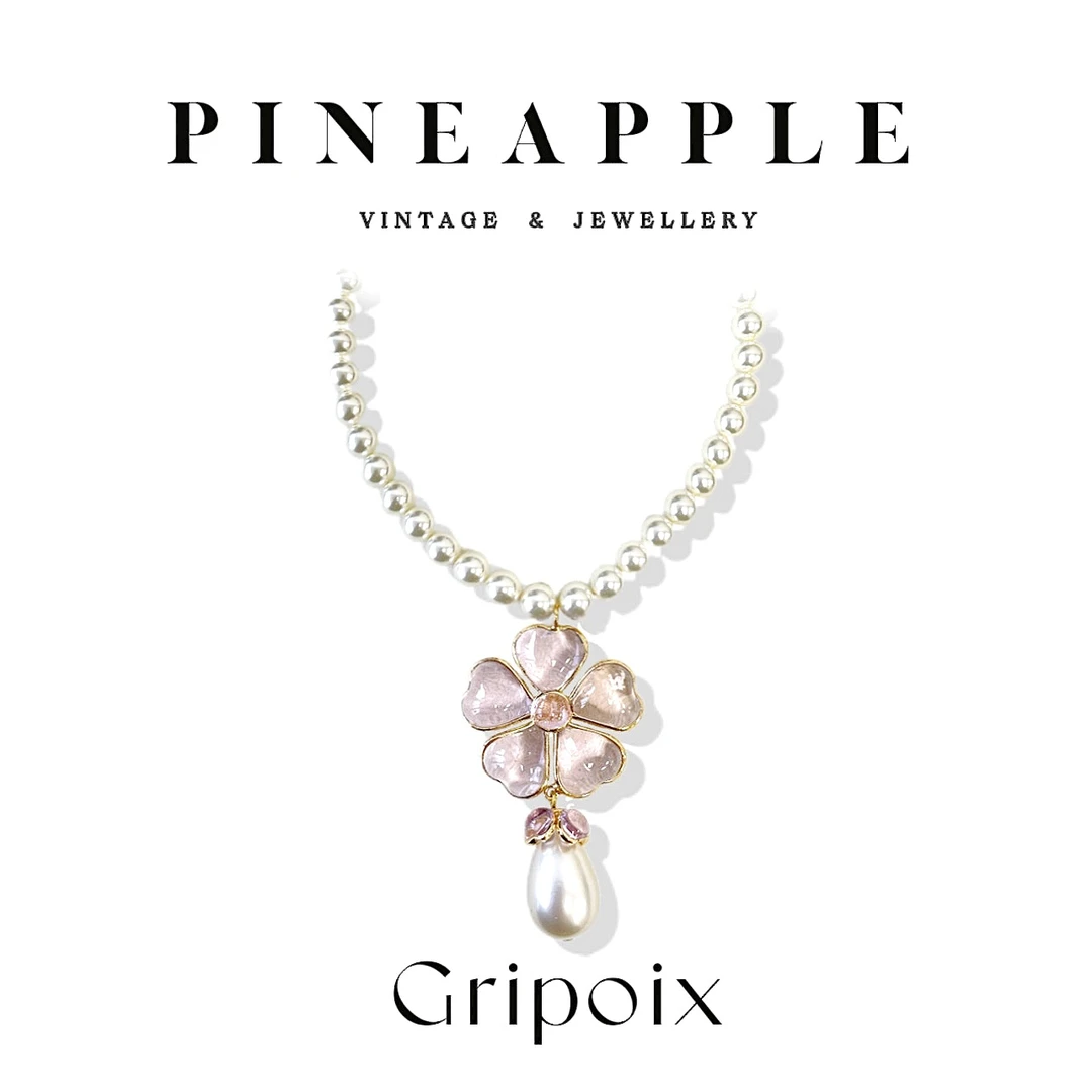 合金项链 菠萝中古Gripoix项链LK7347