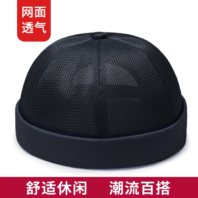 地主帽男春夏款网眼透气遮阳嘻哈帽女士潮流雅痞瓜皮帽寸头帽游玩