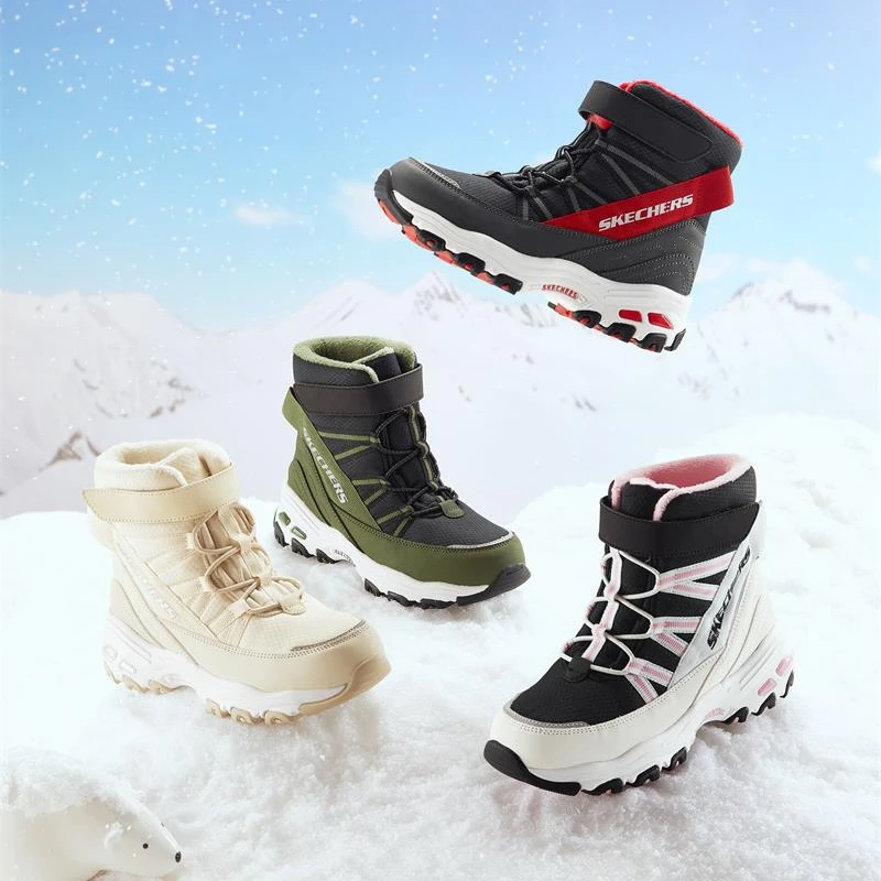 【斯凯奇】儿童冬季加绒棉鞋雪地靴保暖棉靴660092L&664200L