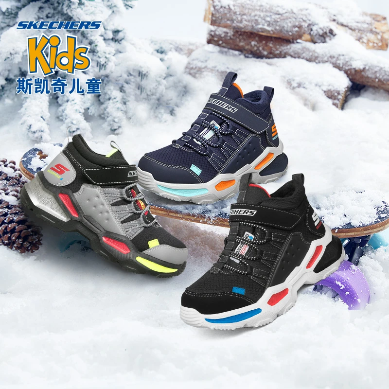 Skechers斯凯奇童鞋男童冬季保暖运动休闲雪地靴防水棉鞋403668L