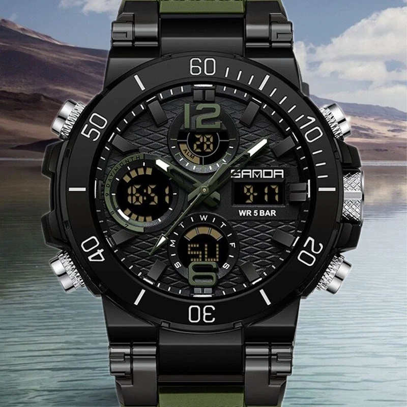 多功能运动男入伍青少年初中高中学生防水夜光潮流电子手表大表盘