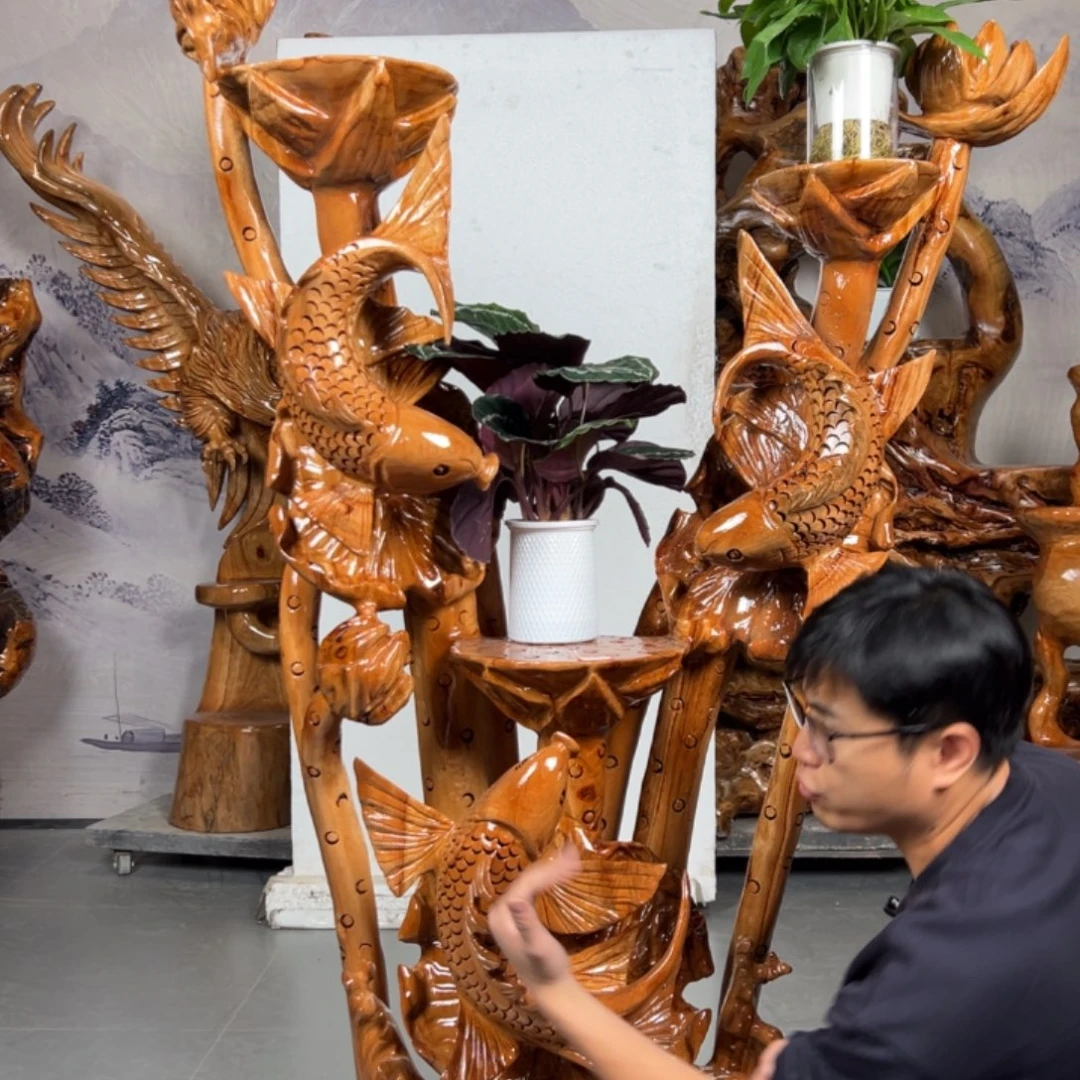 【闪购商品】香樟木香樟木年年有鱼花架